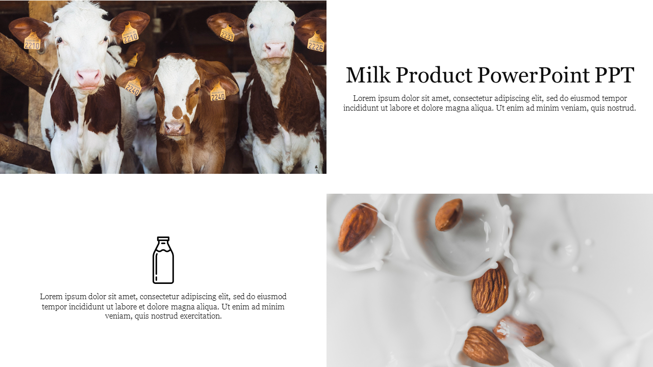 Portfolio Milk Product PowerPoint PPT Template Design